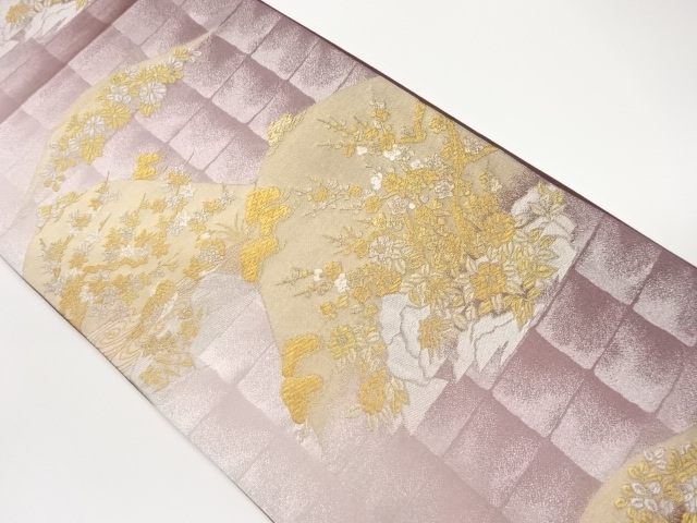 JAPANESE FUKURO OBI / WOVEN MAPLE LEAVES